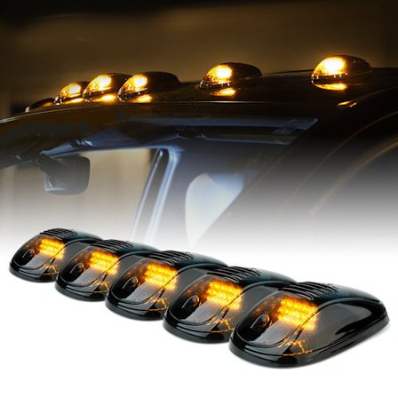 5 stk. gule LED markeringslys for takmontering til Ford Jeep Dodge Truck SUV