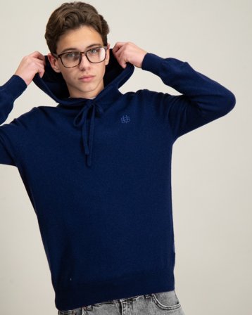 BVALDI Lusso Morbido cashmere-blend hoodie Blå Hettegensere/Hoodies Gutt - Kids Brand Store