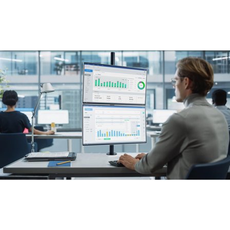 Kensington monteringssett - full bevegelse - for 2 LCD/plasma-paneler - vertikal stabling - svart