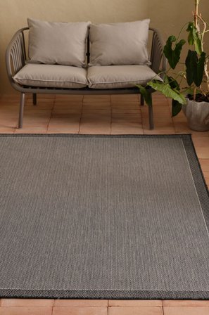 &Home - Ulkoilmamatto Vernazza Outdoorcarpet - Musta - Ulkomatot - 200X290 - - Homeroom