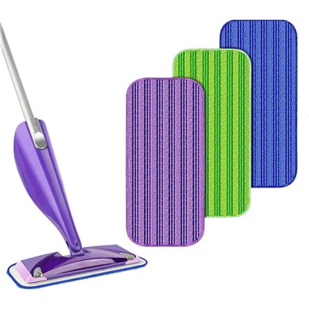 Moppepude, våd og tør, husholdningsstøvklud, rengøringsværktøjstilbehør, genanvendelig mikrofiber moppepude, egnet til Swiffer og Wet Jet, 3-pak