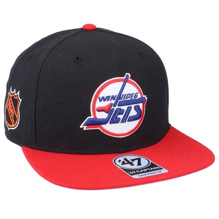 47 Brand - NHL Black snapback Czapka Z Daszkiem - Hatstore Exclusive x Winnipeg Jets Sure Shot Two Tone Captain Black/Red Snapback @ Hatstore