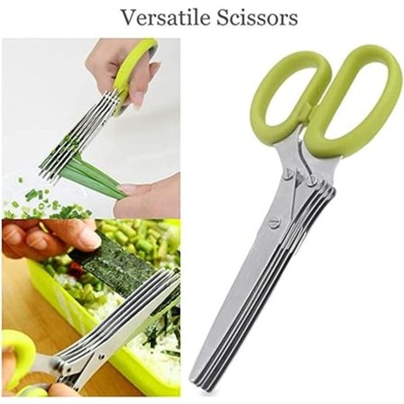 Kjøkkensaks Heavy Duty Urtesaks 5 Blad Rustfritt Stål