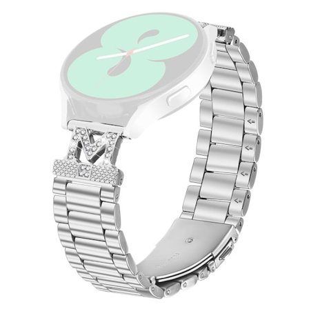 Garmin Forerunner 245 / 245 Music Klockarmband Strass Dekor 3 Pärlor Silver Rostfritt Stål Klockarmband