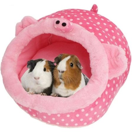 IC Chinchilla Pindsvin Marsvin Seng Tilbehør Bur Legetøj - Totoro Seng - Rosa Gris - XL