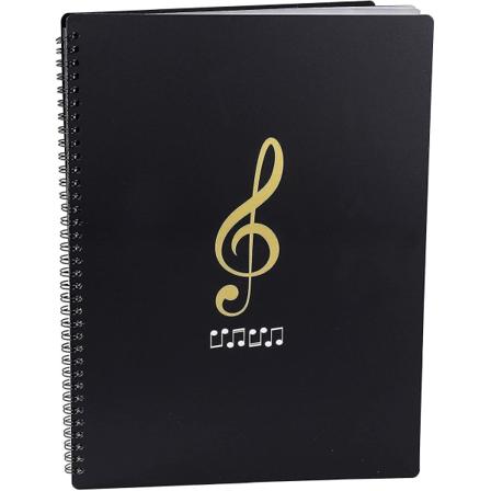 Musiikkikansio nuottivihkoille A4-kokoinen paperitelineen säilytys 30 taskua Clefs muovi konserttikuoro kansio