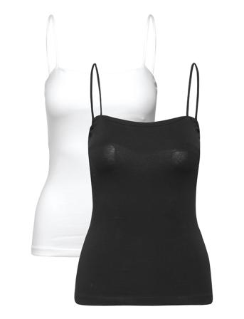 2-Pack Scarlet Long Singlet Top Ærmeløs Top Sort Gina Tricot