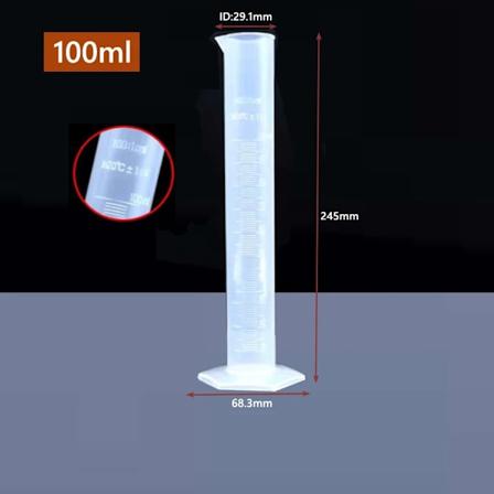 1 st Transparent Mätcylinder i Plast med Gradering Plast Provtest Vätskerör Labbverktyg 10/ 25/ 50/ 100 /250 /500 /1000ml 100ml