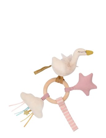 Moulin Roty | Ring Rattle - Swan - Wood - La Petite Ecole De Danse | ONE SIZE