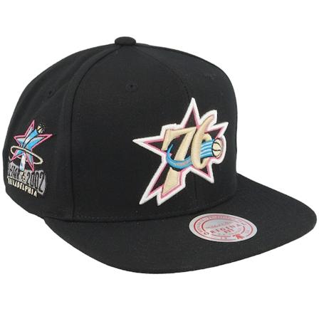 Mitchell & Ness - Philadelphia 76ers Neon Tropical Hwc Black Snapback Snapback Black Cap - NBA @ Hatstore