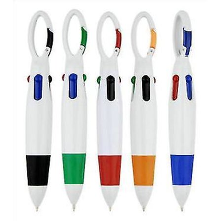 Pakke med 10 Mini 4-i-1 Multifargede Blekk Kulepenn med Nøkkelring for Voksne Barn Sykepleiere Skole Julerulling og Gaver og Festgaver