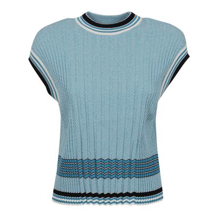 Victoria Beckham Crew Neck Tank TOP Blå, Dame