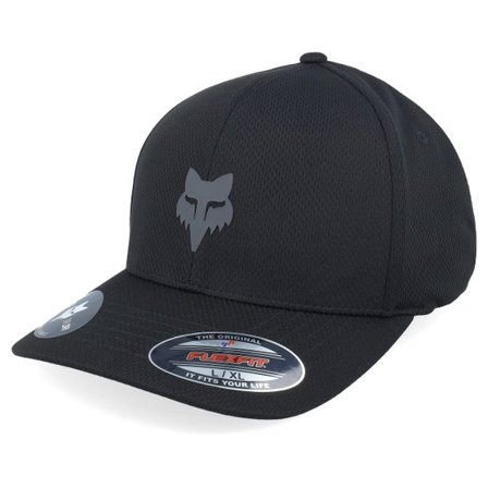 Fox - Svart flexfit Keps - Fox Head Tech Black/Charcoal Flexfit @ Hatstore