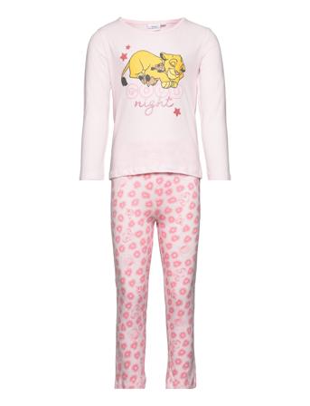 Pyjama Long Pyjamas Sett Rosa Løvernes Konge*Betinget Tilbud