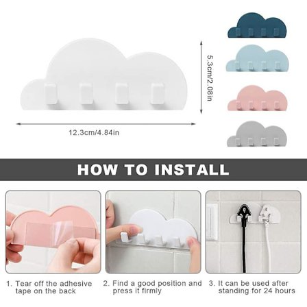 Klæbende paraply krog, barn sky krog krog stik krog sky stik krog mini søde dejlige form paraply (5 sky krog)