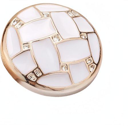 5 stk. Gull Hvite Perleknapper - Allsidig Sytilbehør for DIY-plagg, Klær, Håndlagde Prosjekter og Scrapbooking