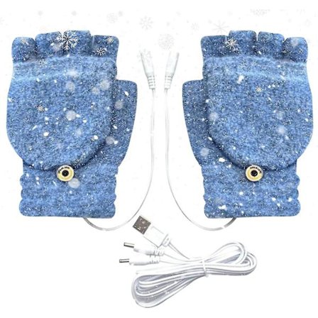 Opvarmede Handsker | Vinterhandsker Mænd Kvinder Opvarmede Handsker Med Dobbeltsidet Opvarmning | Komfortable Fuld Halvfinger Opvarmede Vinterhandsker