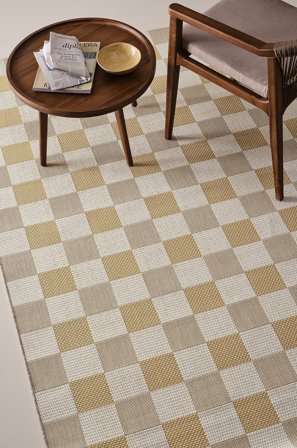 Jotex - Utendørs Teppe Polyester/Polypropylen Gul/beige SOLANA - Kjøp Utendørstepper hos Jotex