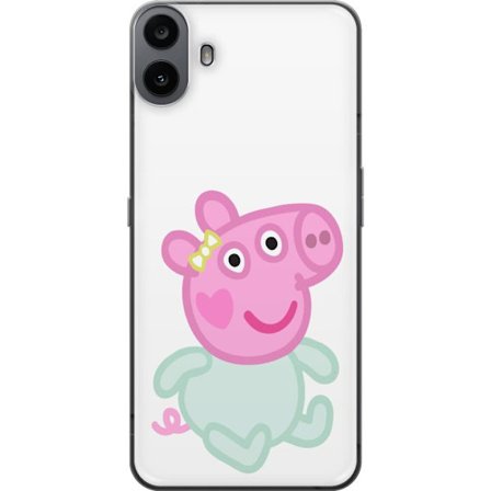 Kompatibelt Mobildeksel til Nothing CMF Phone 1 Peppa Pig babyfigur i pastellfarger, søt tegnet barneillustrasjon med myk minimalistisk stil