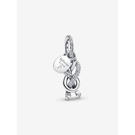 - Pavé Infinity Knot Hängberlock - Sterling silver