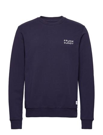 Unisex Solid Crew Sweat-shirt Genser Blå Frank Dandy