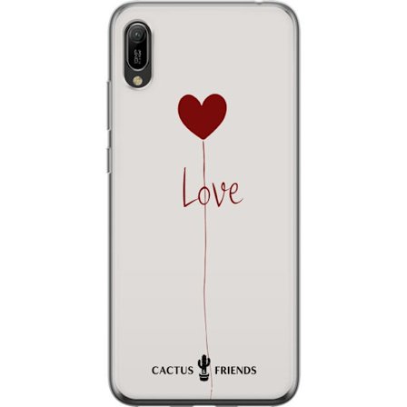 Yhteensopiva Puhelinkuori Huawei Huawei Y6 Pro (2019) Cactus and Friends - Love Balloon Minimal