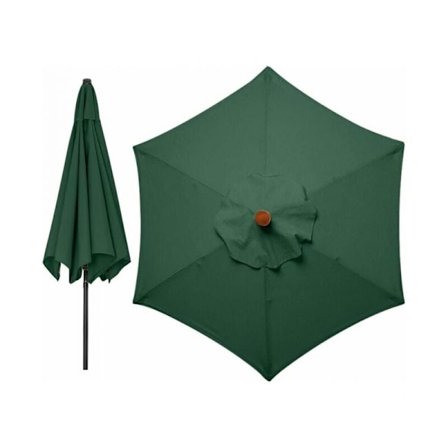 (Grønn) 3M Parasol Erstatningsdeksel 6 Arm Hageparasoll Erstatningsdeksel Parasol Erstatningsdeksel, Kun Parasoll