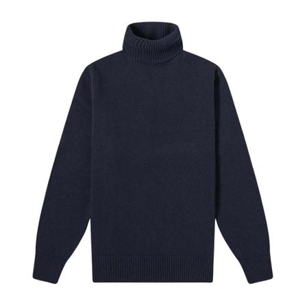 Universal Works, Roll Neck Blauw, Heren, Maat:S