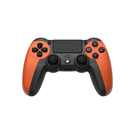 Oranssi kunnostettu NK-langaton ohjain PS4 / PS3 / PC / Mobile -laitteille. Langaton ohjain Dualshockilla, 6-akselisella liiketunnistuksella ja LED-