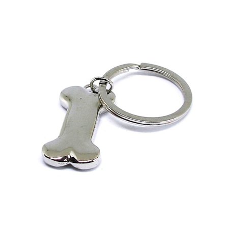 Nyckelring - Hundben i silver