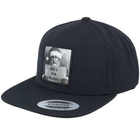 Ho-Ho-Hats - Svart snapback Keps - Hobo Santa Need Cash For Benz Black Snapback @ Hatstore