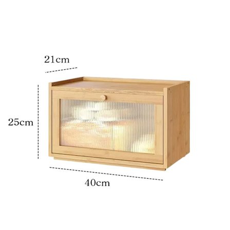 Woood Leipälaatikko - Suuri puulaatikko ikkunalla leivälle - Rustiikkinen keittiötarvike suurella kapasiteetilla