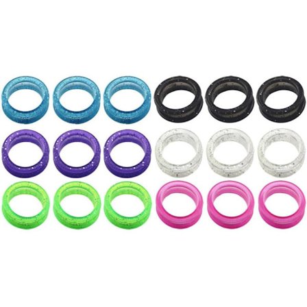 18 stk. saks silikonring silikon saks tomme innlegg silikon kjæledyr saks finger ringer hårklipp saks ring silikon saks innlegg