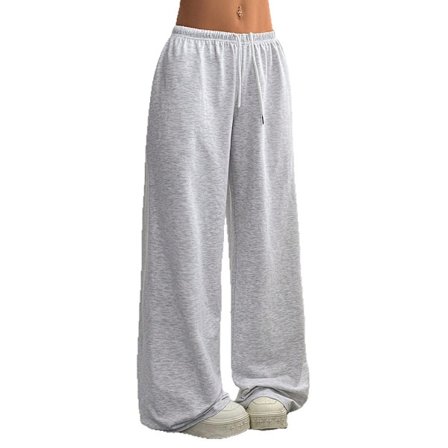 Lös sittande sweatpants för damer, med fickor, vida ben, hög midja, avslappnade sweatpants, joggingbyxor med dragsko för hemmabruk, träningsbyxor för 