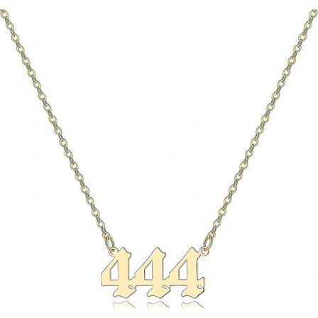 Ängelnummer Halsband för Kvinnor, 18k Guldpläterat 000 111 222 333 444 555 666 777 888 999 Halsband Numerologi Smycken
