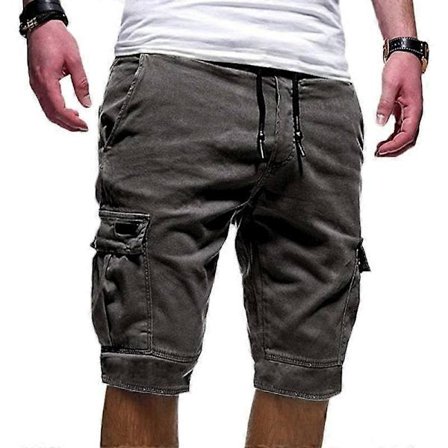 Herr Jogging Shorts Elastisk Midja Armé Sport Casual Cargo Shorts Byxor