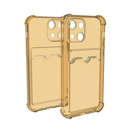 iPhone 13 Stöttåligt Skal med Korthållare - Gul