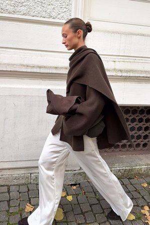 NA-KD Gilet style cape en maille - Gilets - Marron - XS