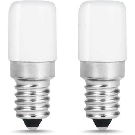 2-pack E14-lampa 85-265V 2W LED-lampa för kylskåp - motsvarande en 15 W-lampa, kallvitt - 6500K