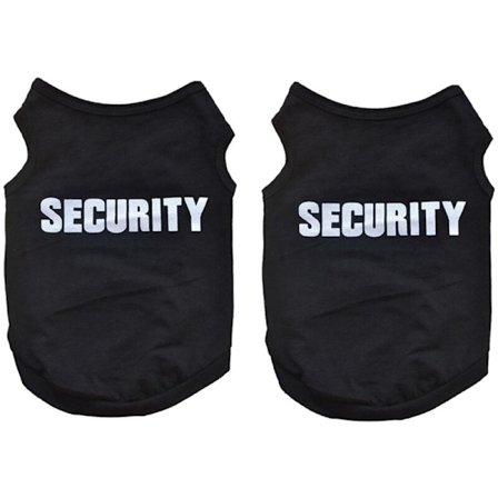 2X Vinter Hundefrakker Hvalpe Katte Vest T-Shirt Frakke Trøje Kjole "SIKKERHED", Sort XS
