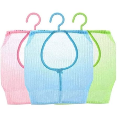 Klesklypepose Mesh Oppbevaringspose Med Henger Henge Oppbevaringskurv For Garderobe Vaskerom, Oppbevaringspose Med Henger, Klesklypepose (Rosa Blå 