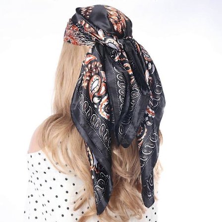 Paisleysilkeskjerf | Silkeskjerf dame | Silke hijab bandana | Hodeskjerf dame - Vintage
