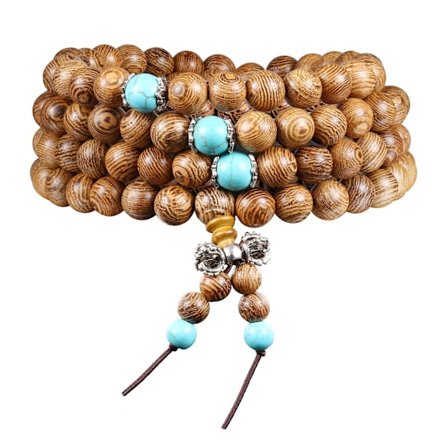 108 Pärlor Armband Tibetansk Buddhistisk Buddha Meditation Naturligt Trä Mala Böne Pärlhalsband
