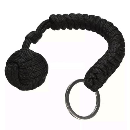 Paracord med selvforsvarsbold - sort