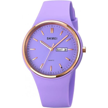 Dameur Dame Sport Silikonerem Stor Skive Stor Vandtæt Mode Casual Simpel Quartz Analog Dato Pige Gave