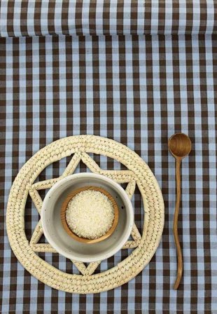 A World of Craft MARIA Bordslöpare Bordstextil Blå 45X160 cm