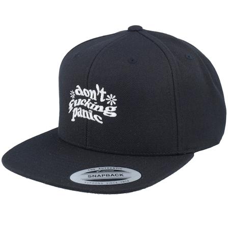 Iconic - Svart snapback Caps - Don’t Fucking Panic Club Black Snapback @ Hatstore