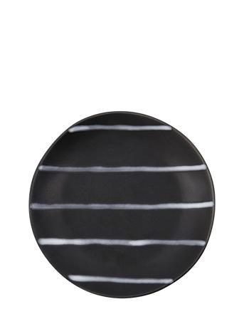 Plate, Line, Black/Brown Home Tableware Plates Dinner Plates Black House Doctor