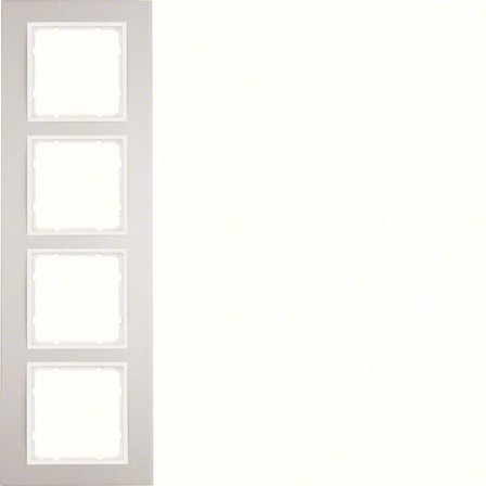 Hager 10143904 Dekkramme vertikal og horisontal montering Hvit, 4 rom, Strømbrytere & vegguttak