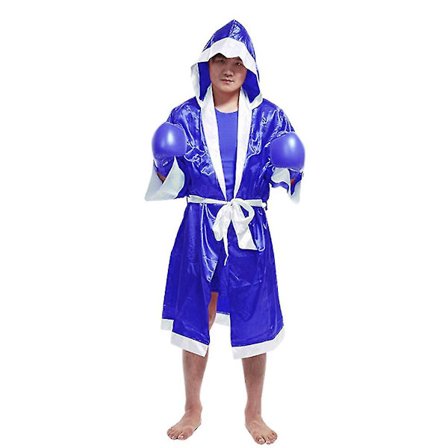 Blå Mma Boksning Match Muay Thai Kappe Kåbe Uniform Kostume Safir BlåXXL